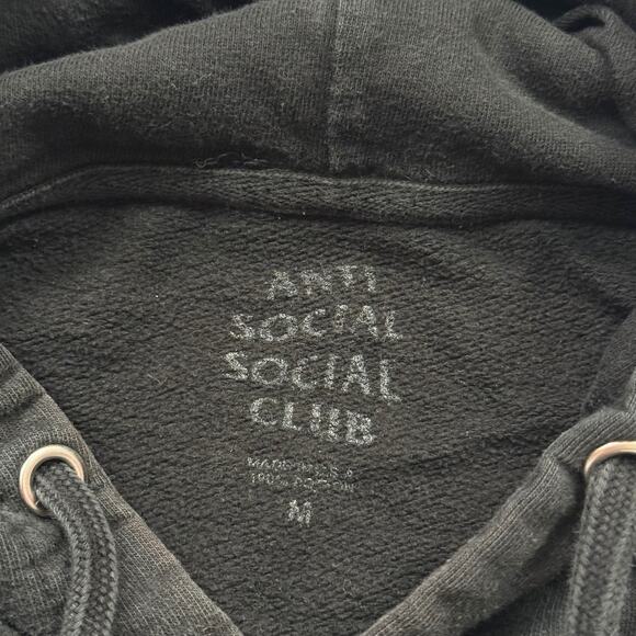 Anti Social Social Club Black Logo Hoodie, Size Medium - Picture 5 of 8